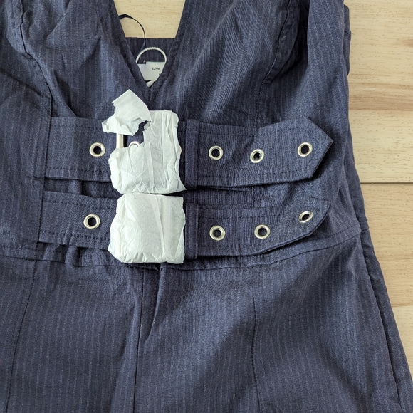 Bershka pinstripe Y2k halterneck jumpsuit buckle - Picture 5 of 11